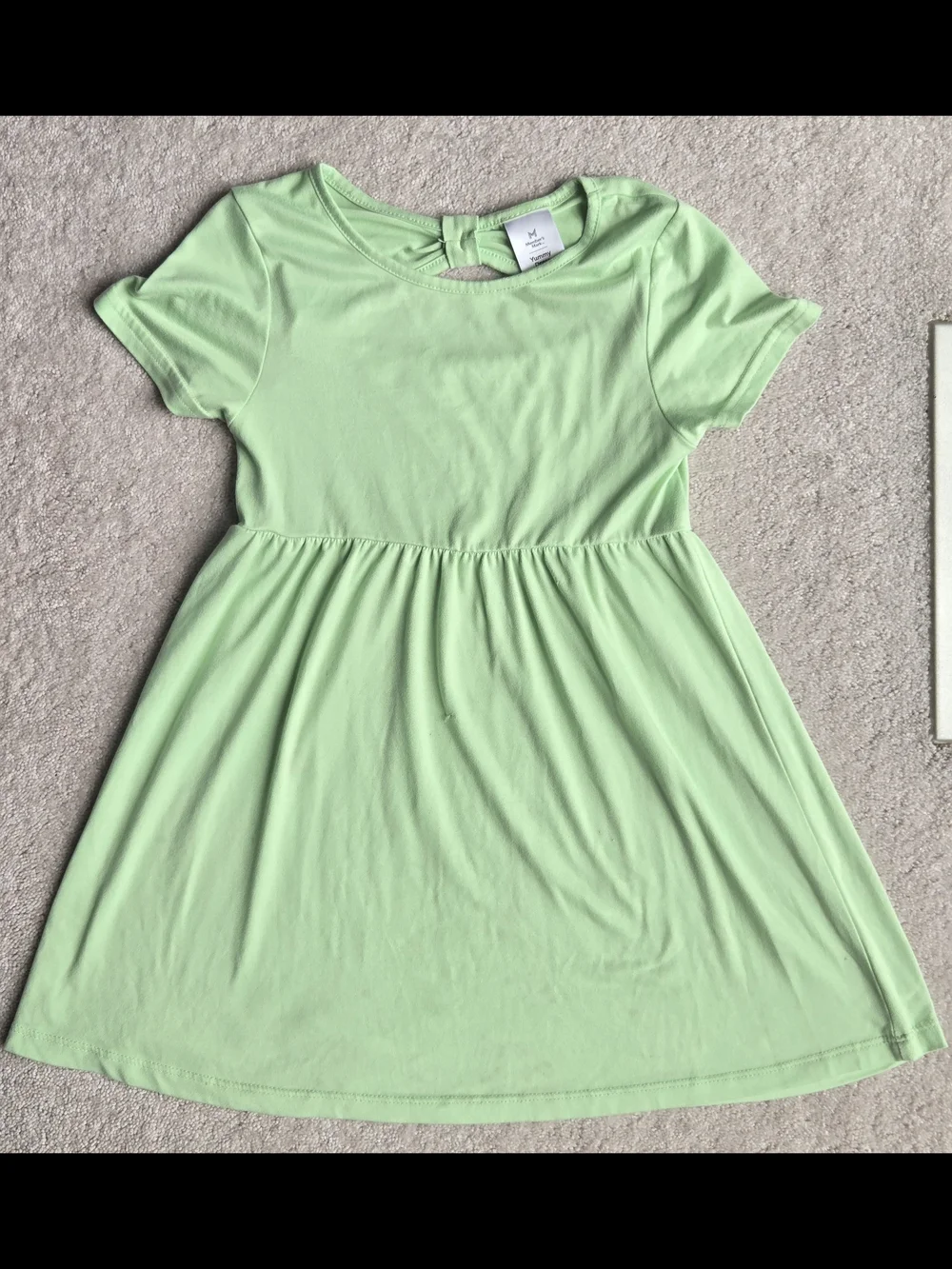 Girls' Short-Sleeve Casual Dress in Mint Green